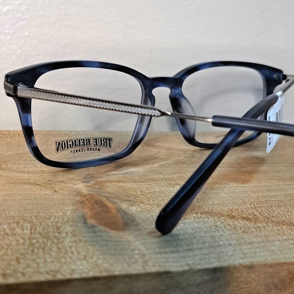 NEW True Religion Eyeglass Frame, Rx'able, blue/gray, Unisex glasses, trendy men - Picture 5 of 8